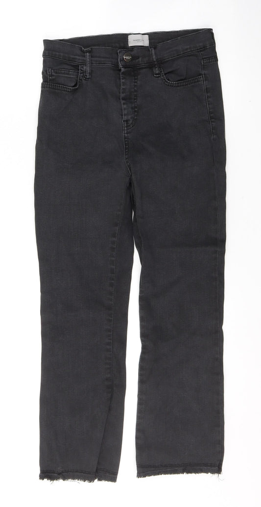 Mirella Womens Black  Cotton Cropped Jeans Size 24 in L24 in Regular Button