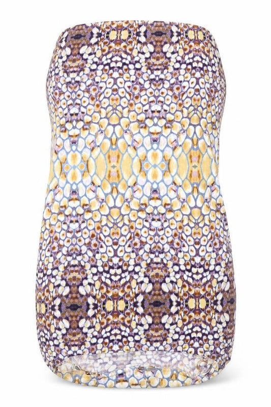 Tu Womens Multicoloured Geometric Polyester Mini  Size 12  Boat Neck Pullover