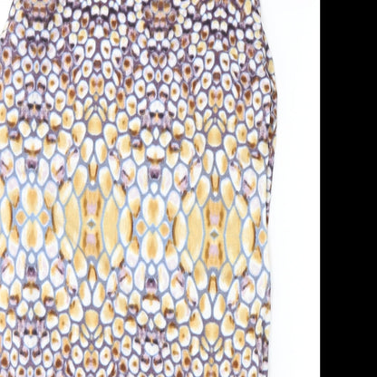 Tu Womens Multicoloured Geometric Polyester Mini  Size 12  Boat Neck Pullover