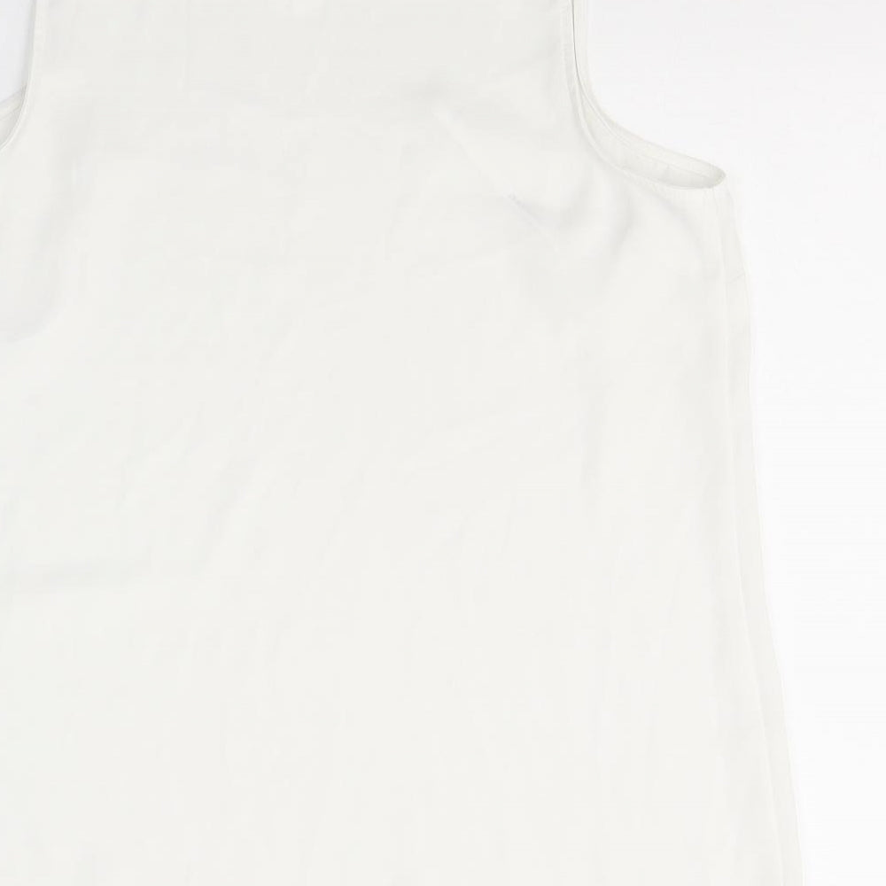 Primark Womens White  Polyester Basic Blouse Size 10 Round Neck