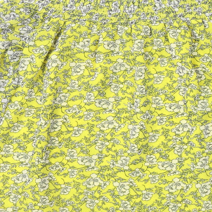 Papaya Womens Yellow Floral Polyester Basic Blouse Size 8 Off the Shoulder