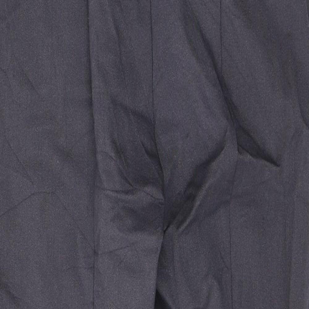 Marks and Spencer Womens Grey  Viscose Trousers  Size 14 L29 in Regular Button
