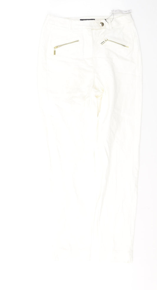Marks and Spencer Womens White  Viscose Skinny Jeans Size 8 L29 in Regular Button