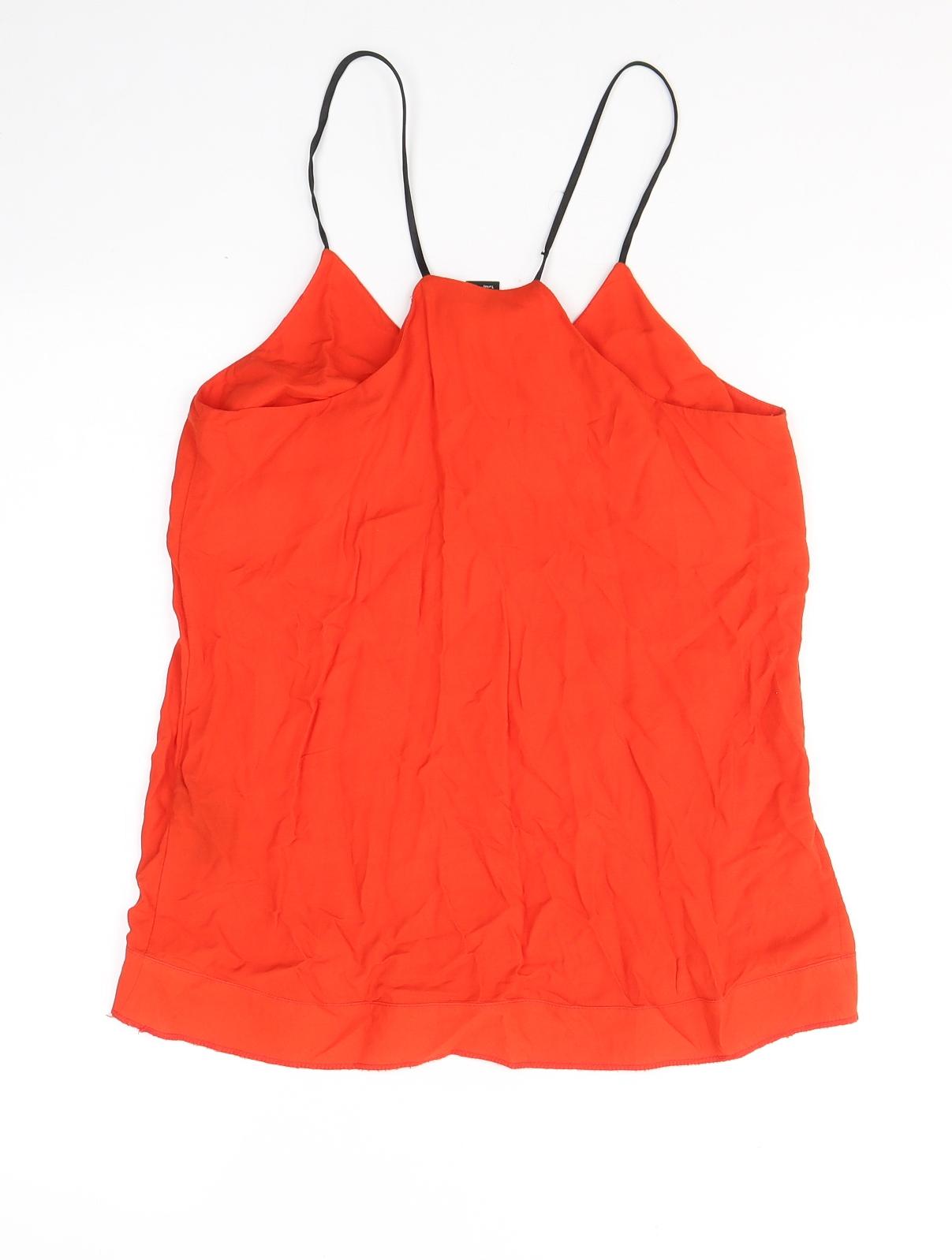 H&M Womens Red  Viscose Camisole Tank Size 6 Round Neck