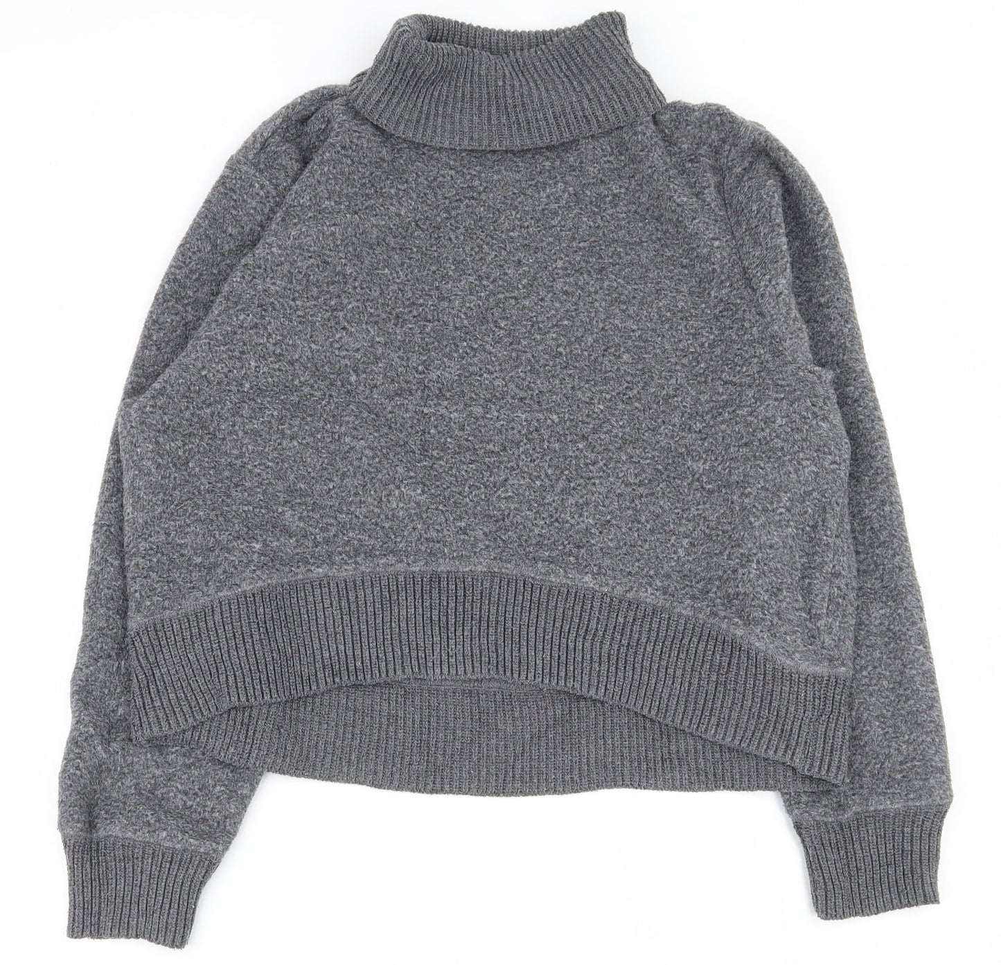 Zara Womens Grey Roll Neck  Acrylic Pullover Jumper Size S
