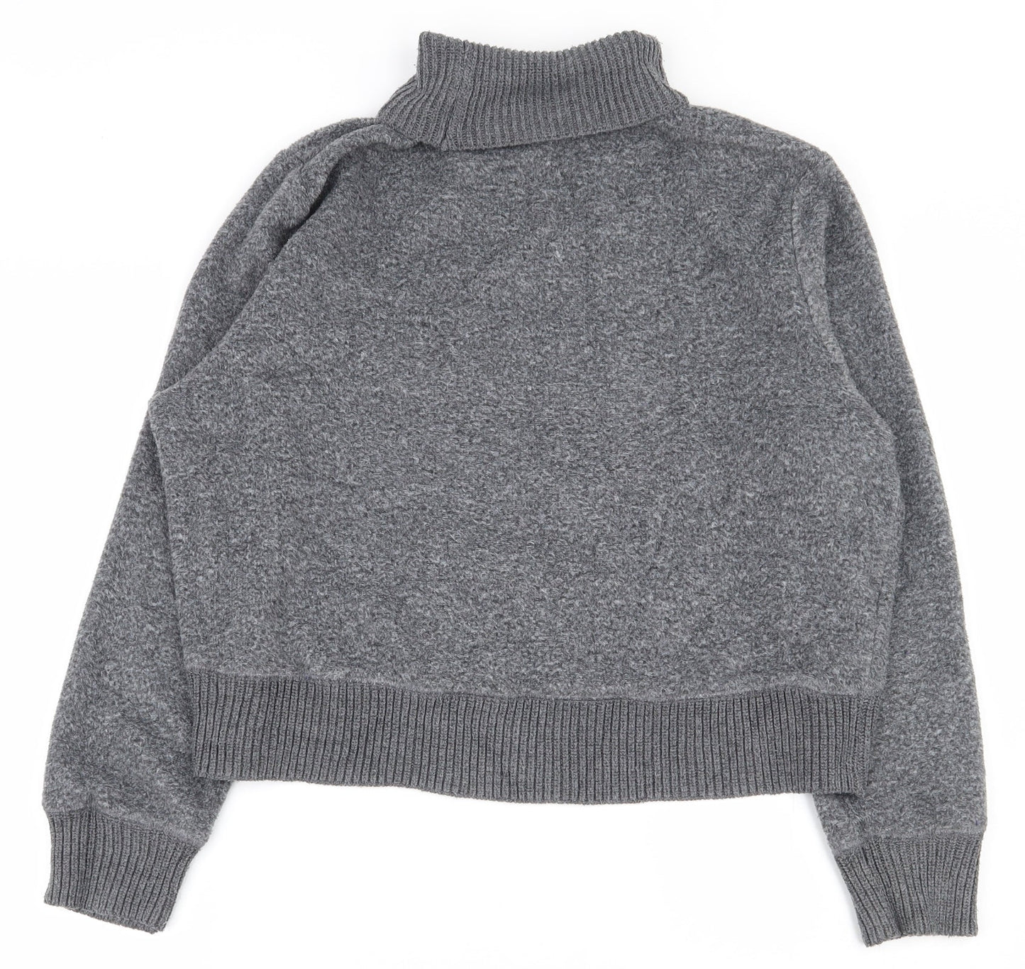 Zara Womens Grey Roll Neck  Acrylic Pullover Jumper Size S