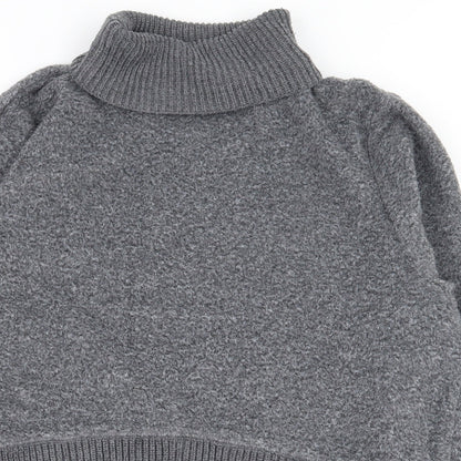 Preloved Zara Womens Grey Roll Neck  Acrylic Pullover Jumper Size S - Detail