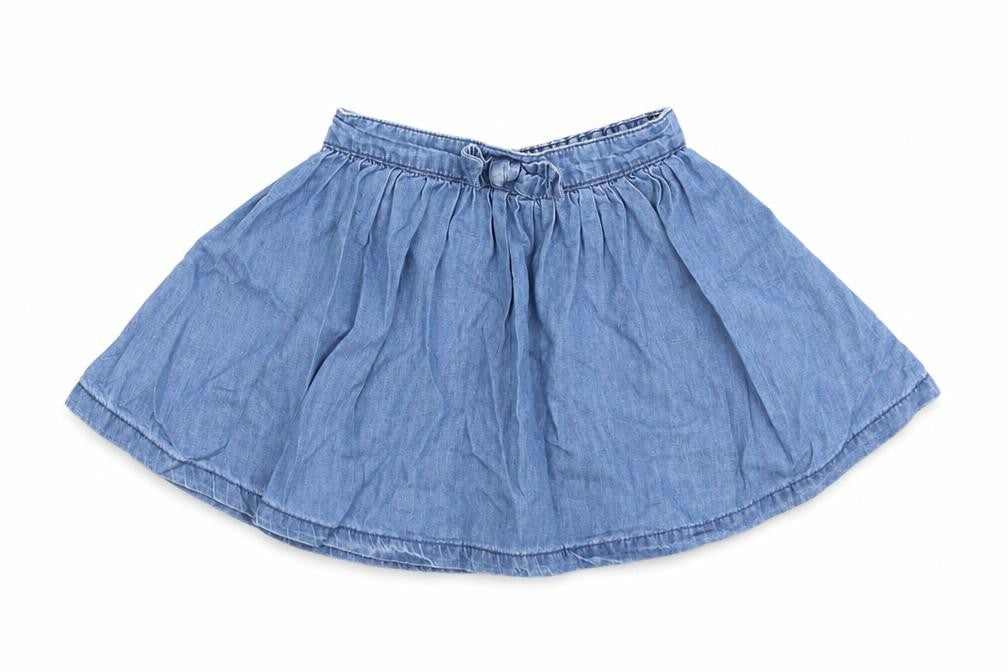 Dunnes Stores Girls Blue  100% Cotton Skater Skirt Size 12-18 Months  Pull On
