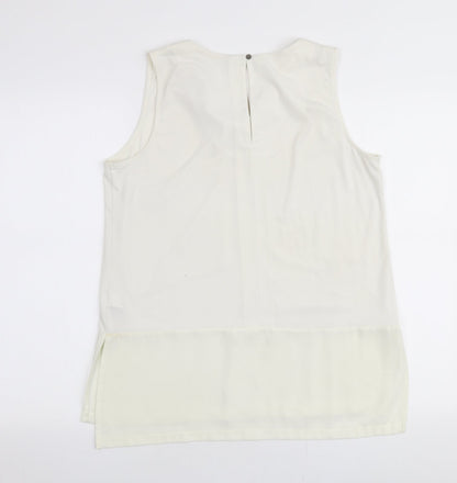 Next Womens Ivory  Polyester Basic Blouse Size 12 Round Neck