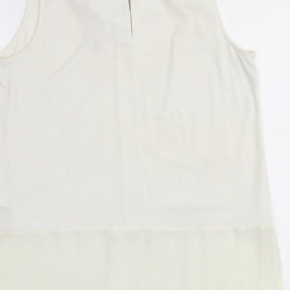 Next Womens Ivory  Polyester Basic Blouse Size 12 Round Neck