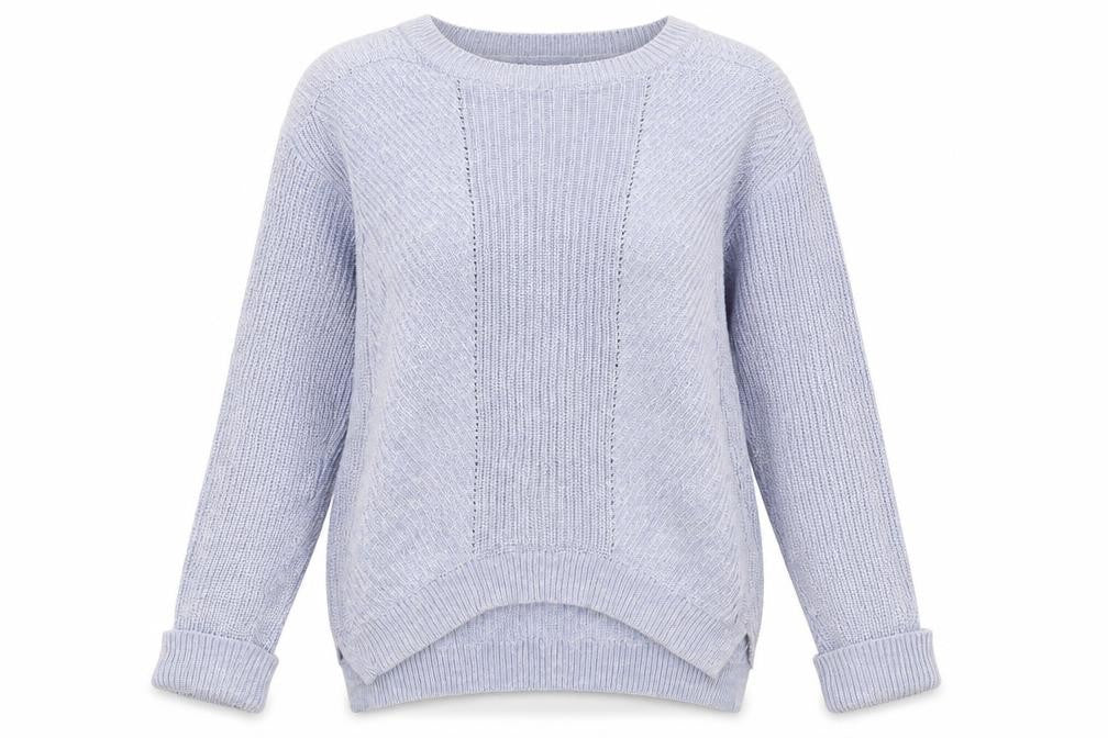 Marks & Spencer Womens Blue Boat Neck  Cotton Pullover Jumper Size S