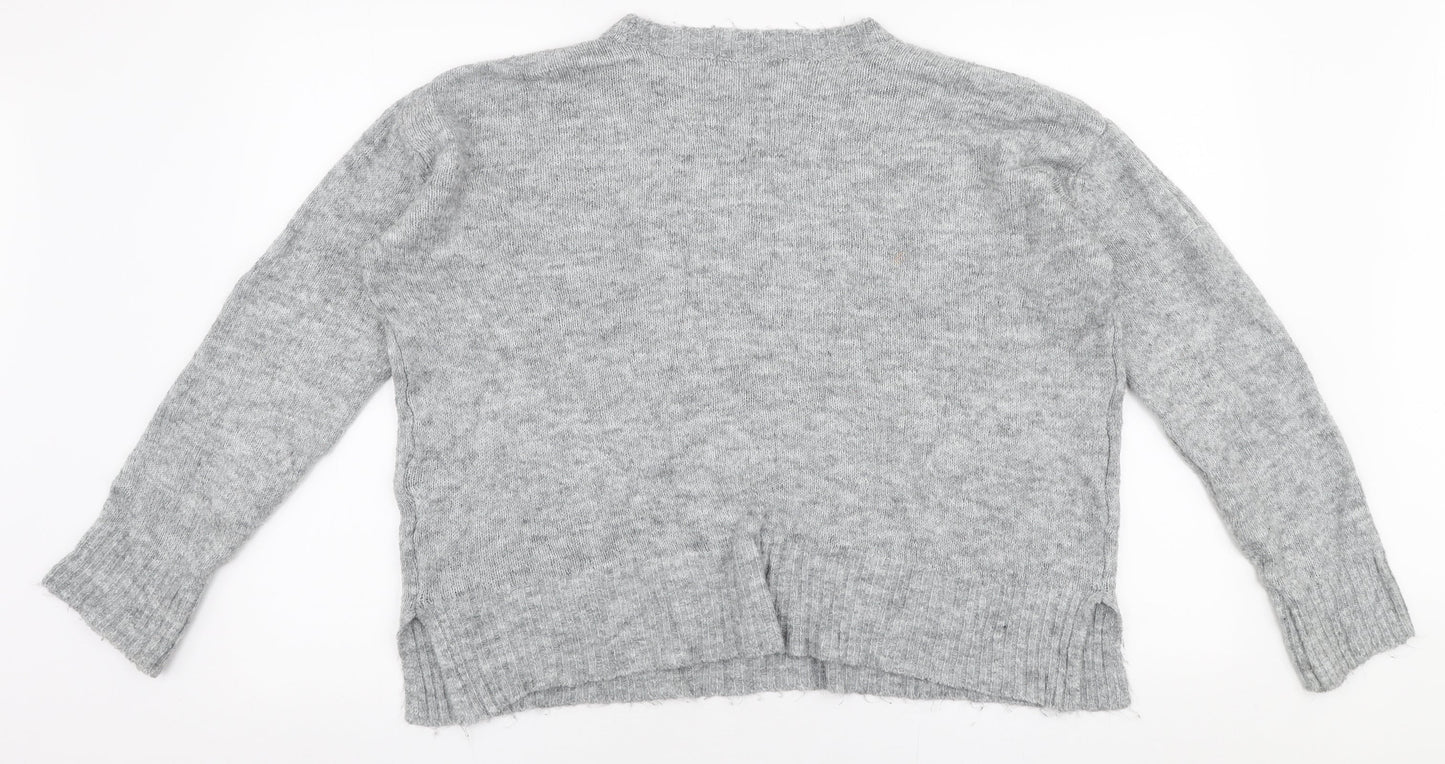 Lefties Womens Grey Round Neck  Polyester Pullover Jumper Size S