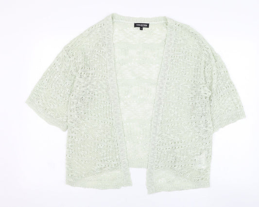 Debenhams Womens Green Square Neck  Acrylic Cardigan Jumper Size 12