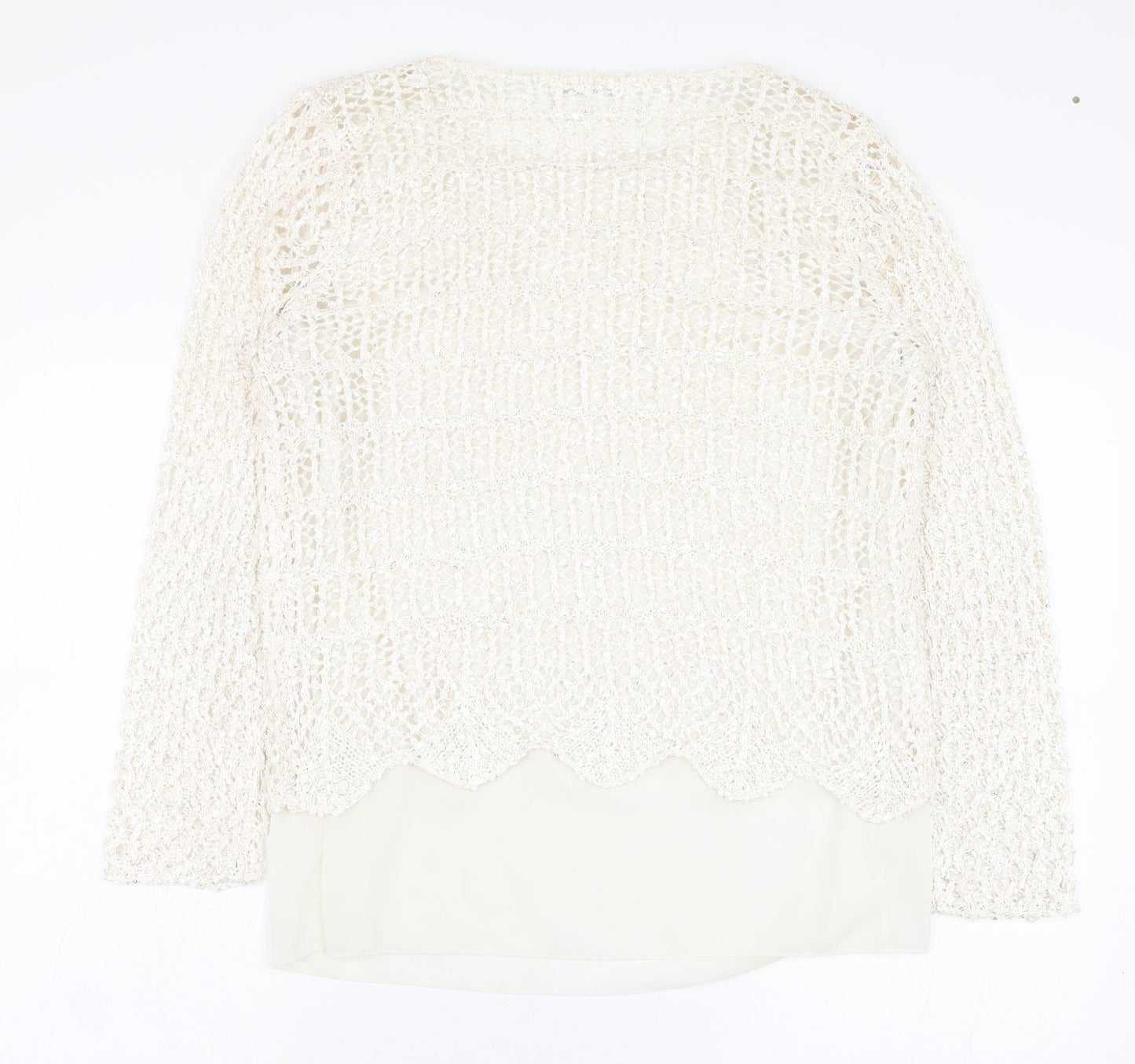 Gerard Womens Ivory  Polyester Basic Blouse Size S Round Neck