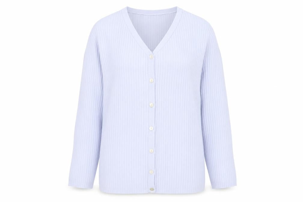 DASH Womens Blue V-Neck  Polyester Cardigan Jumper Size 14