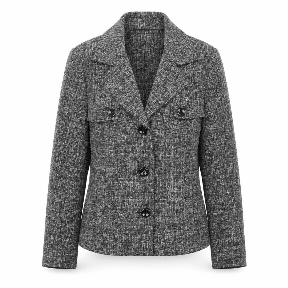 Isle Womens Grey  Polyester Jacket Blazer Size 10