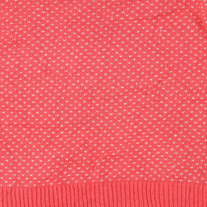 Topshop Womens Red Round Neck Geometric Acrylic Pullover Jumper Size 10