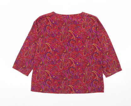 Preloved Peter barron Womens Purple Paisley Polyester Basic Blouse Size 12 Scoop Neck - Back