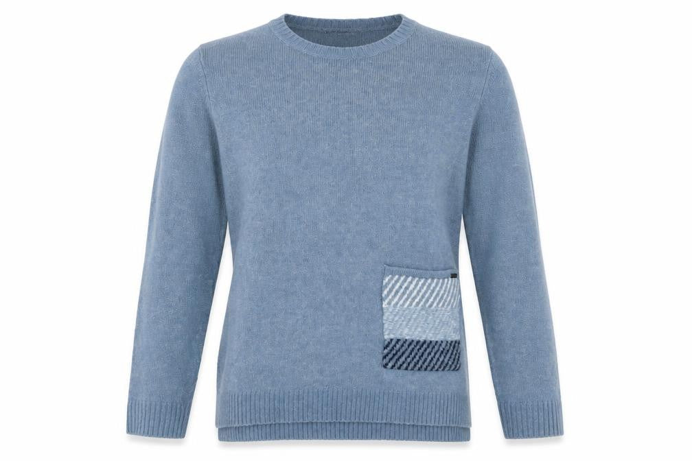 Picadilly Womens Blue Round Neck  Acrylic Pullover Jumper Size S