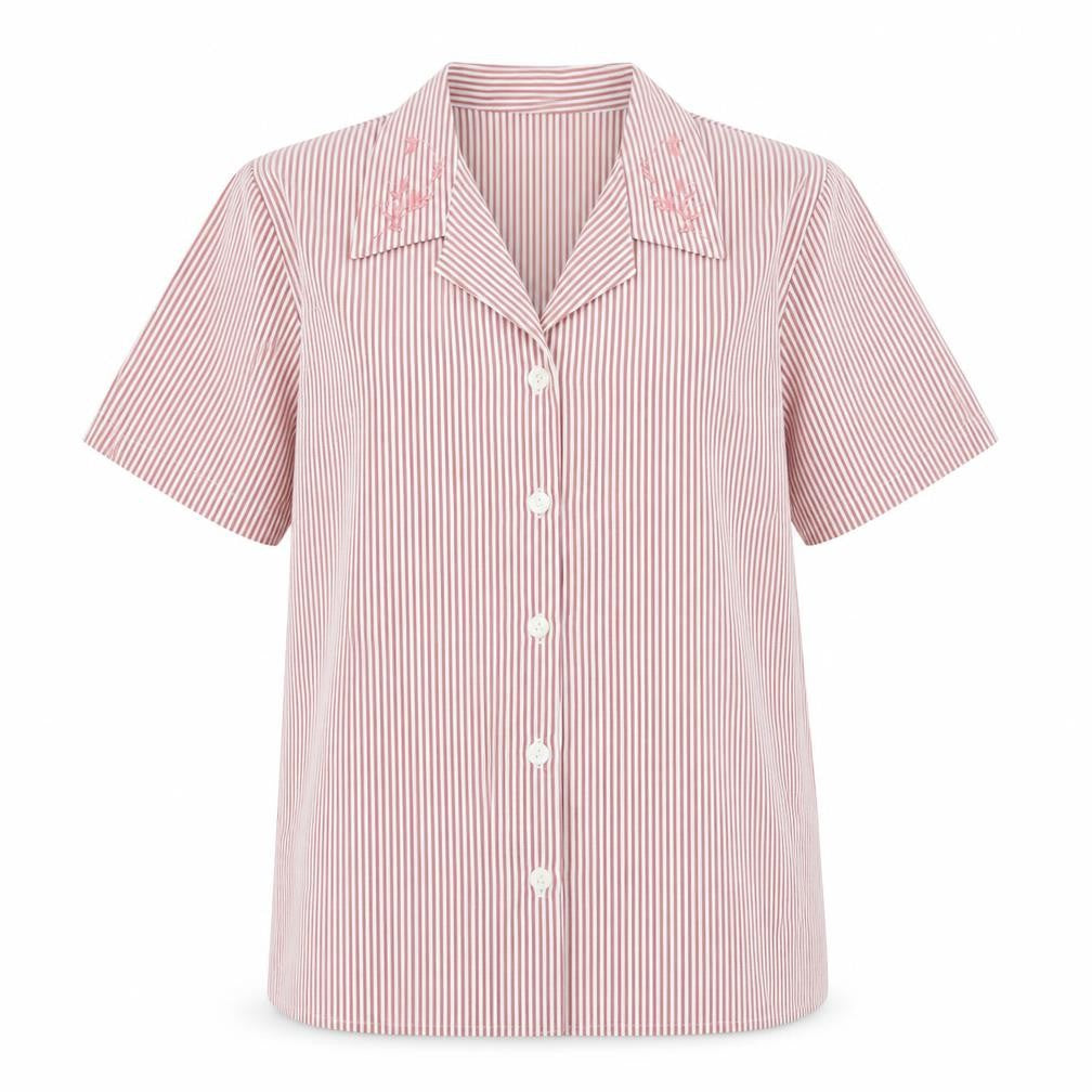 Boldgreen Womens Pink Striped Cotton Basic Button-Up Size L Collared