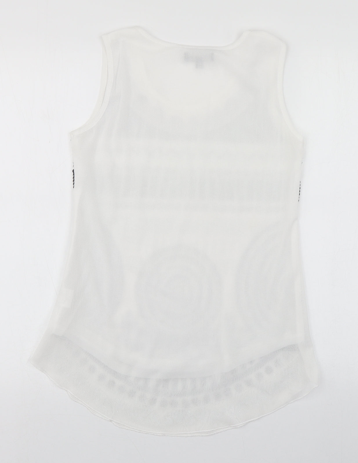 Caroline Morgan Womens White  Polyester Basic Tank Size 8 Scoop Neck