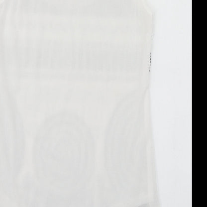 Caroline Morgan Womens White  Polyester Basic Tank Size 8 Scoop Neck