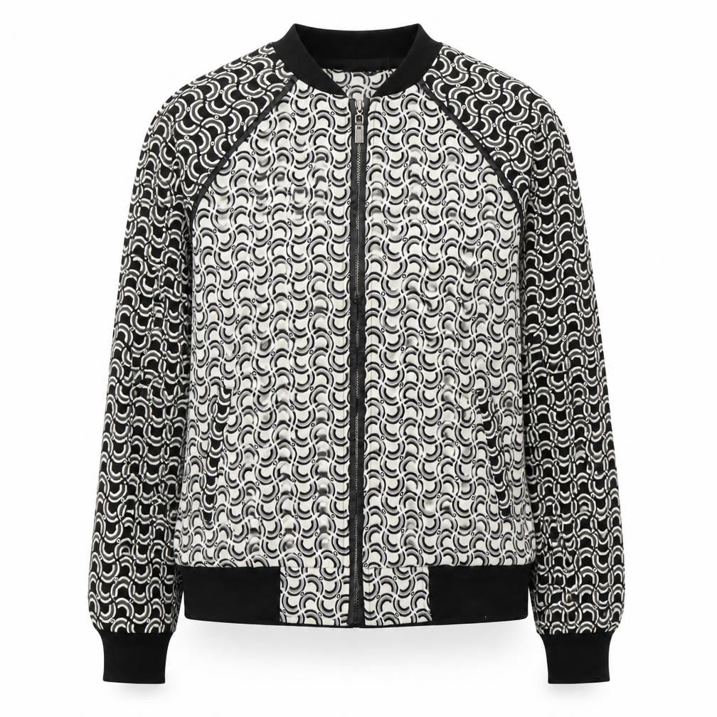 Misguided Womens Black Geometric  Jacket  Size 10  Zip