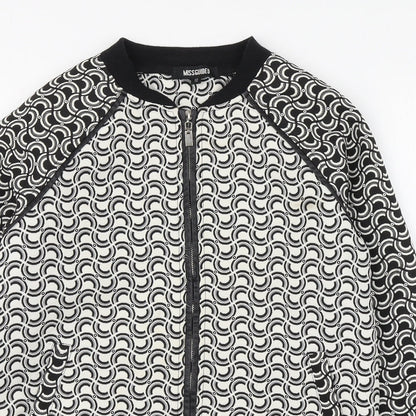 Misguided Womens Black Geometric  Jacket  Size 10  Zip