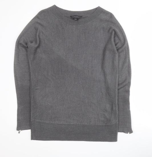 Dorothy Perkins Womens Grey Round Neck  Acrylic Pullover Jumper Size 8   - Zip sleeves