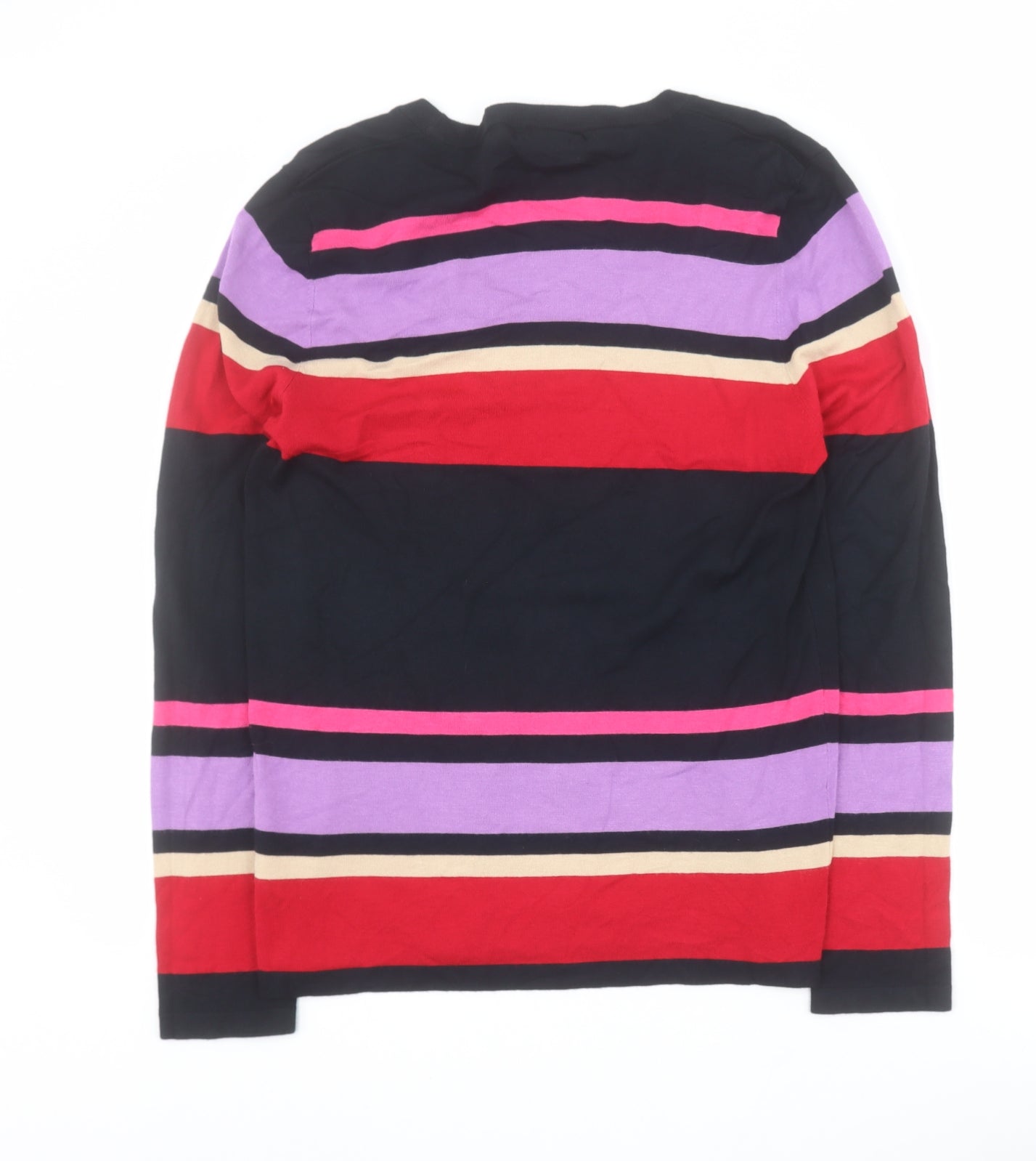Savoir Womens Multicoloured Round Neck Striped Viscose Pullover Jumper Size 14