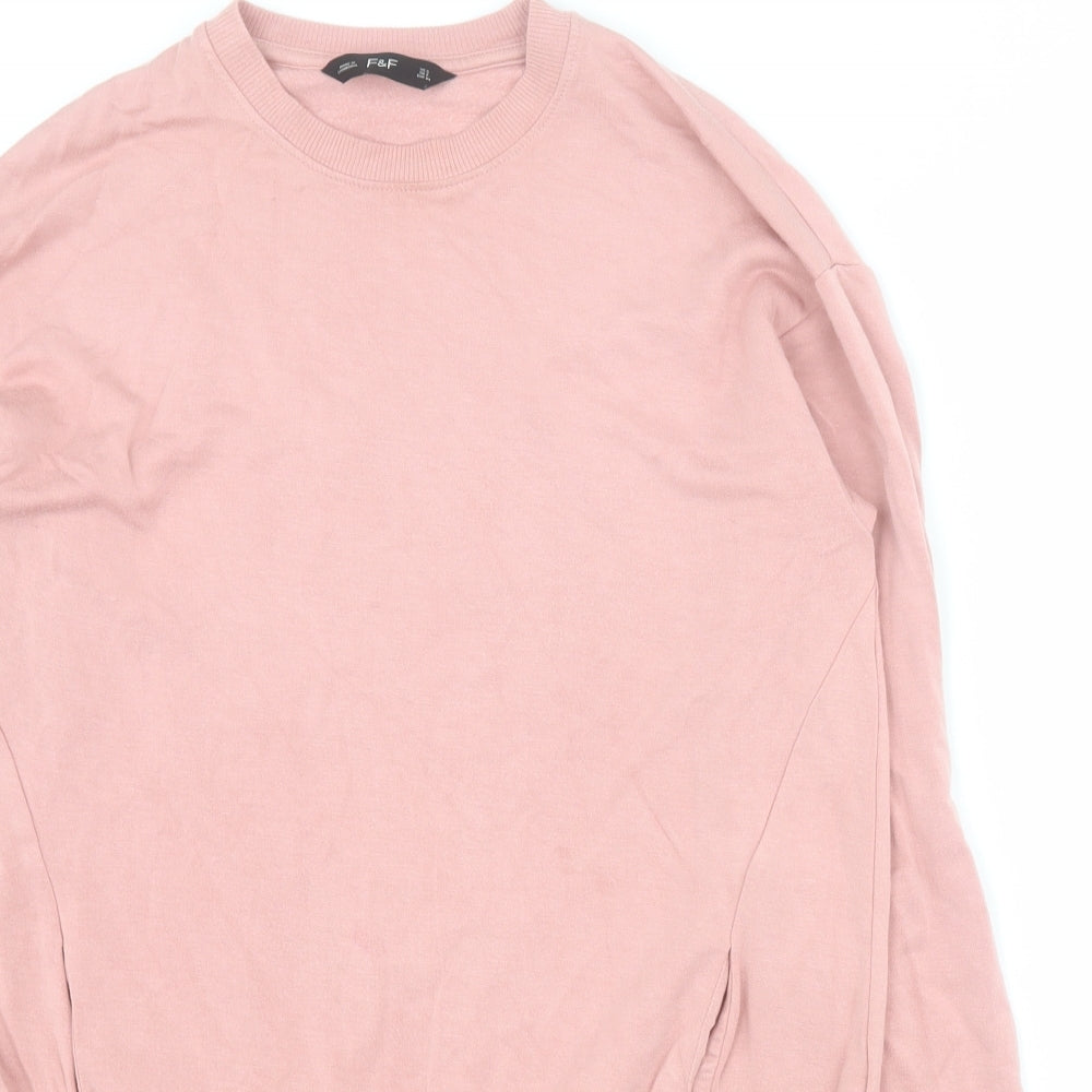 F&F Womens Pink  Viscose Pullover Sweatshirt Size 6  Pullover