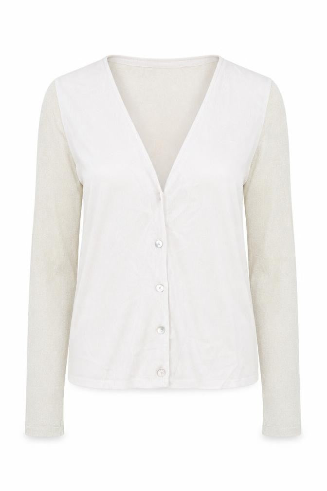 Lil Womens Gold V-Neck  Viscose Cardigan Jumper Size M