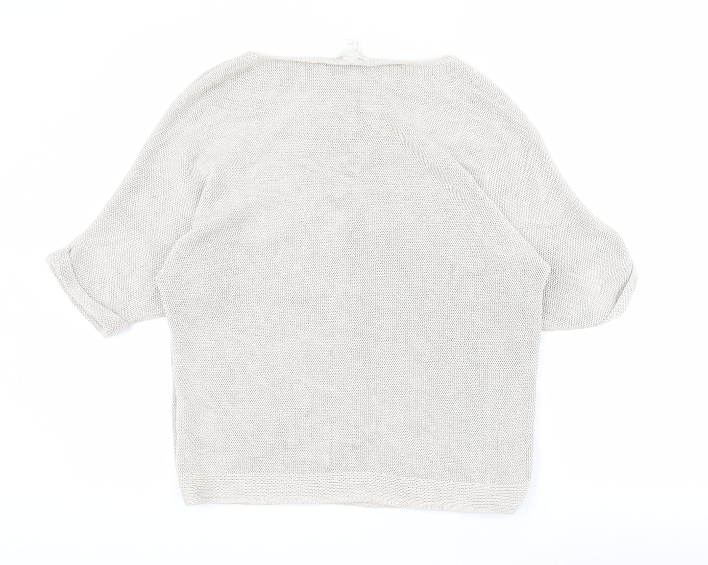 H&M Womens Beige Round Neck  Acrylic Pullover Jumper Size S