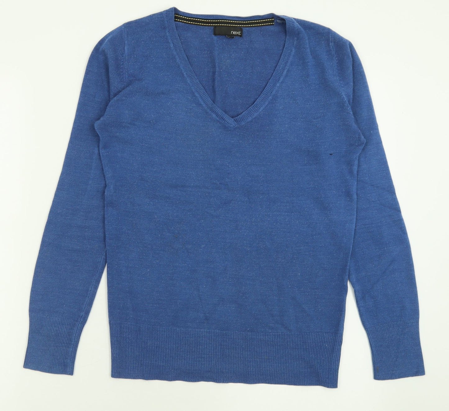 NEXT Womens Blue V-Neck  Acrylic Pullover Jumper Size 8