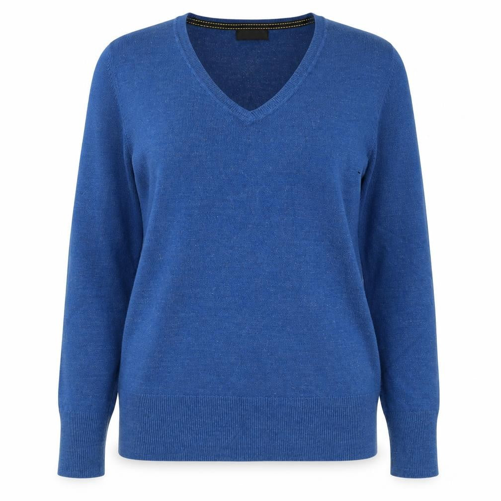 NEXT Womens Blue V-Neck  Acrylic Pullover Jumper Size 8