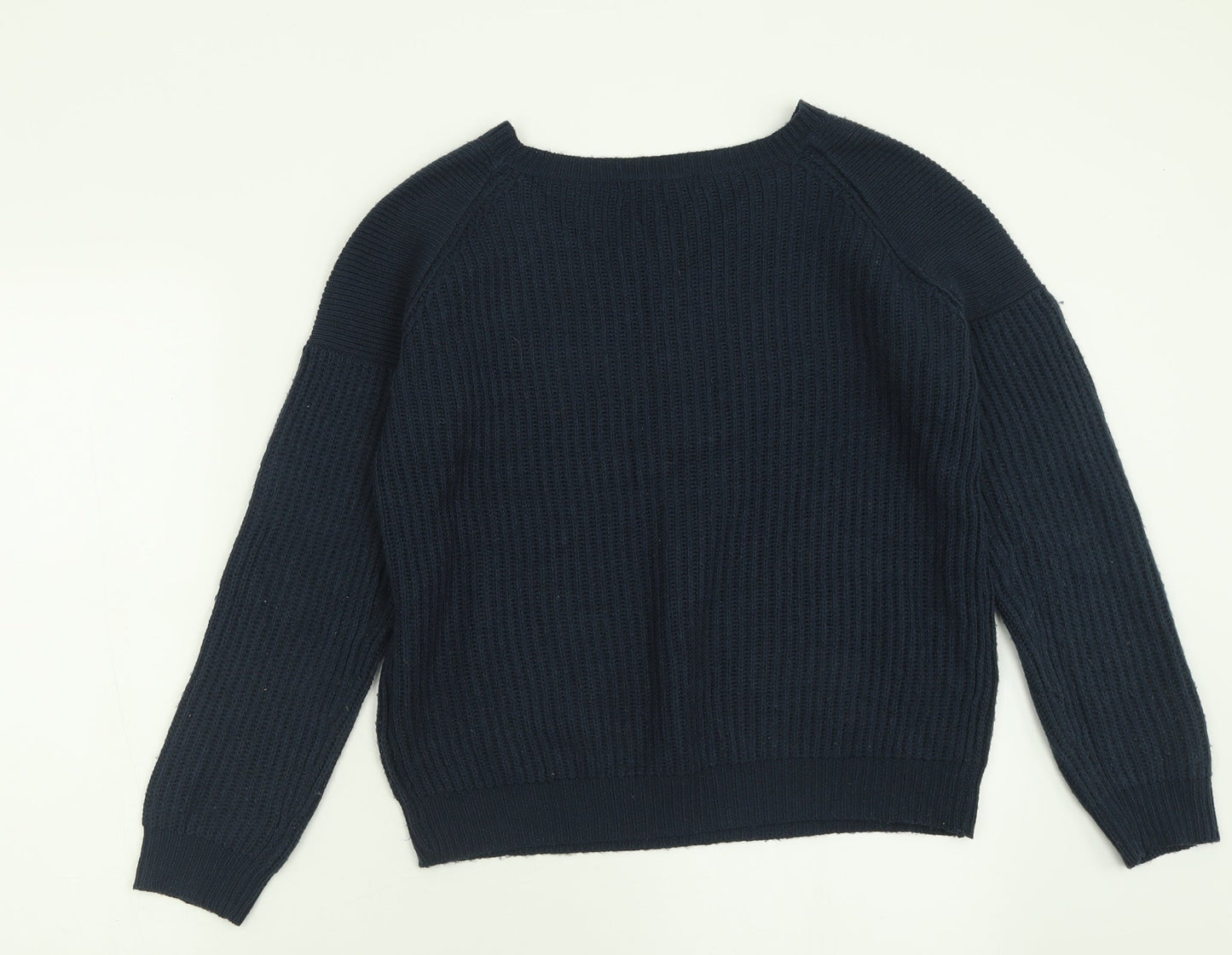 VILA Womens Blue Crew Neck  Acrylic Pullover Jumper Size M