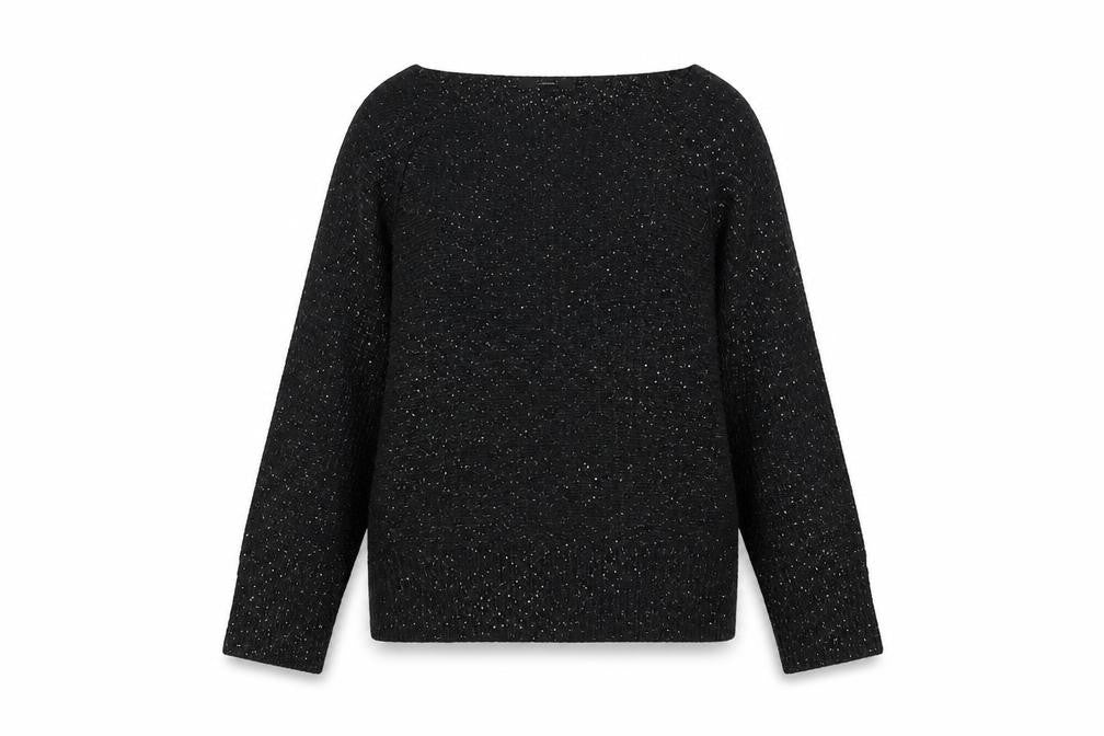 George Womens Black Crew Neck  Polyester Pullover Jumper Size S