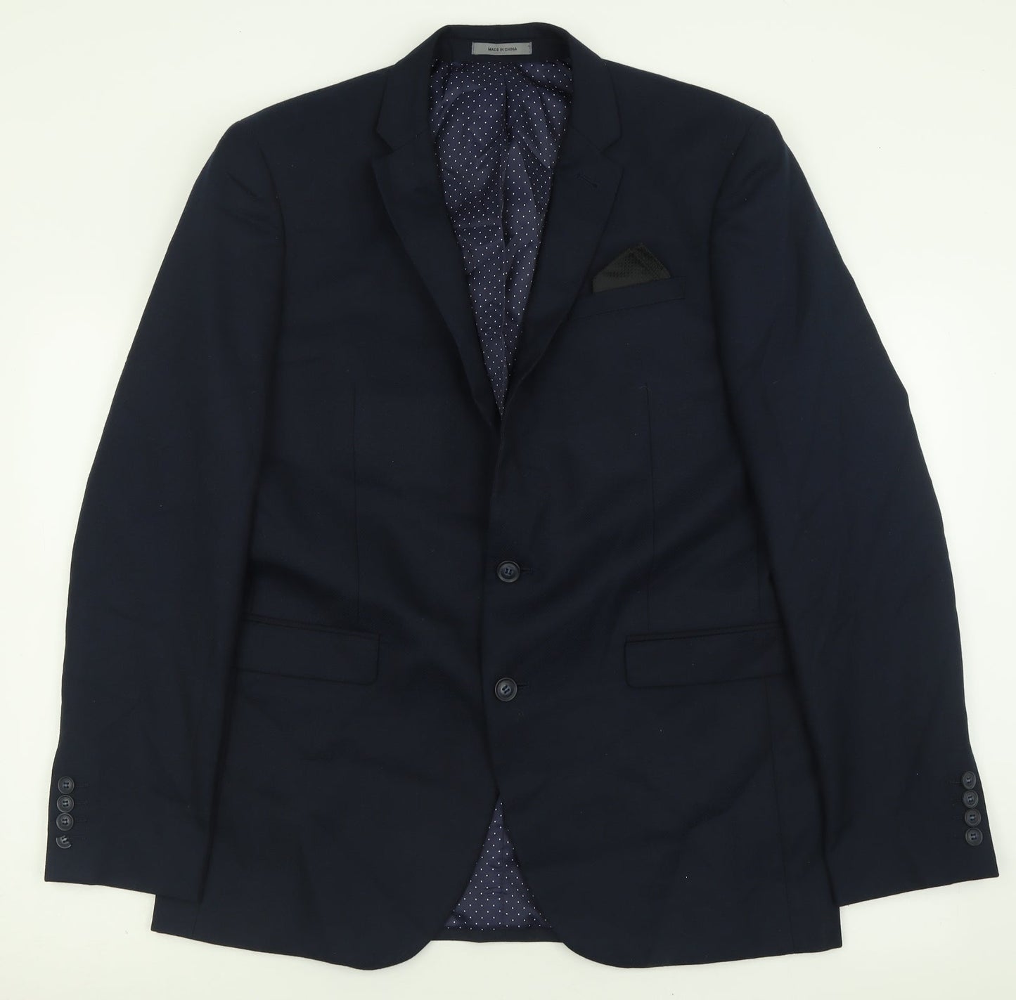 Cedar Wood State Mens Blue  Polyester Jacket Suit Jacket Size 42