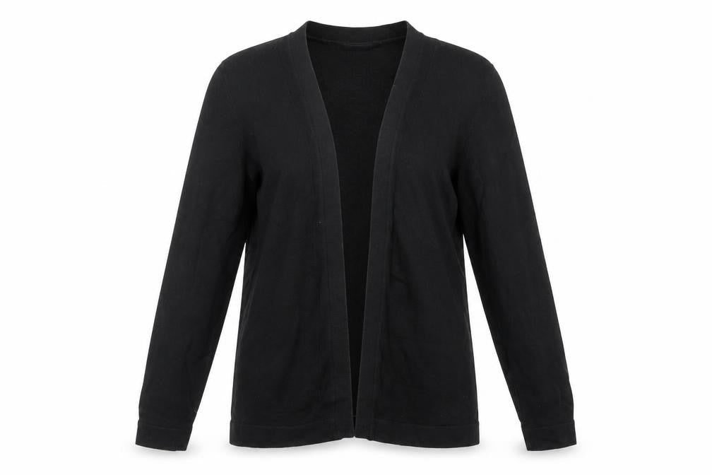 Ann Taylor Womens Black V-Neck  Cotton Cardigan Jumper Size M