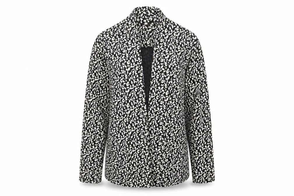 Matalan Womens Black Animal Print  Jacket Blazer Size 16