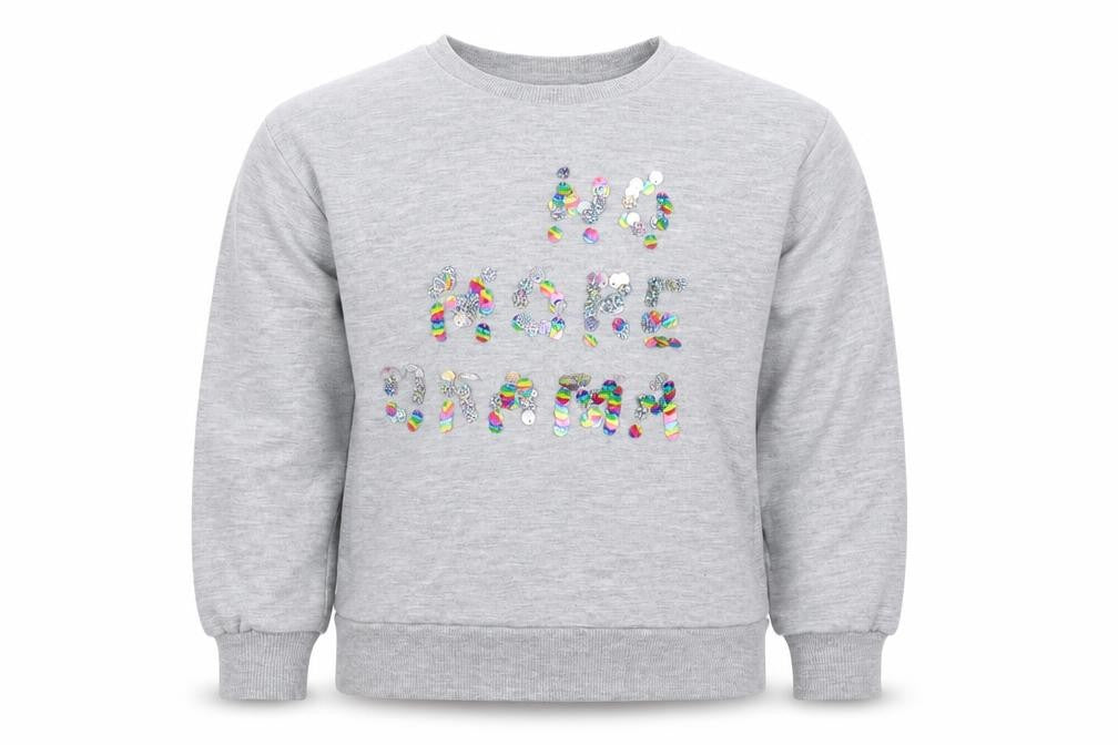 Pep&Co Girls Grey  Polyester Pullover Sweatshirt Size 7-8 Years  Pullover - No More Drama