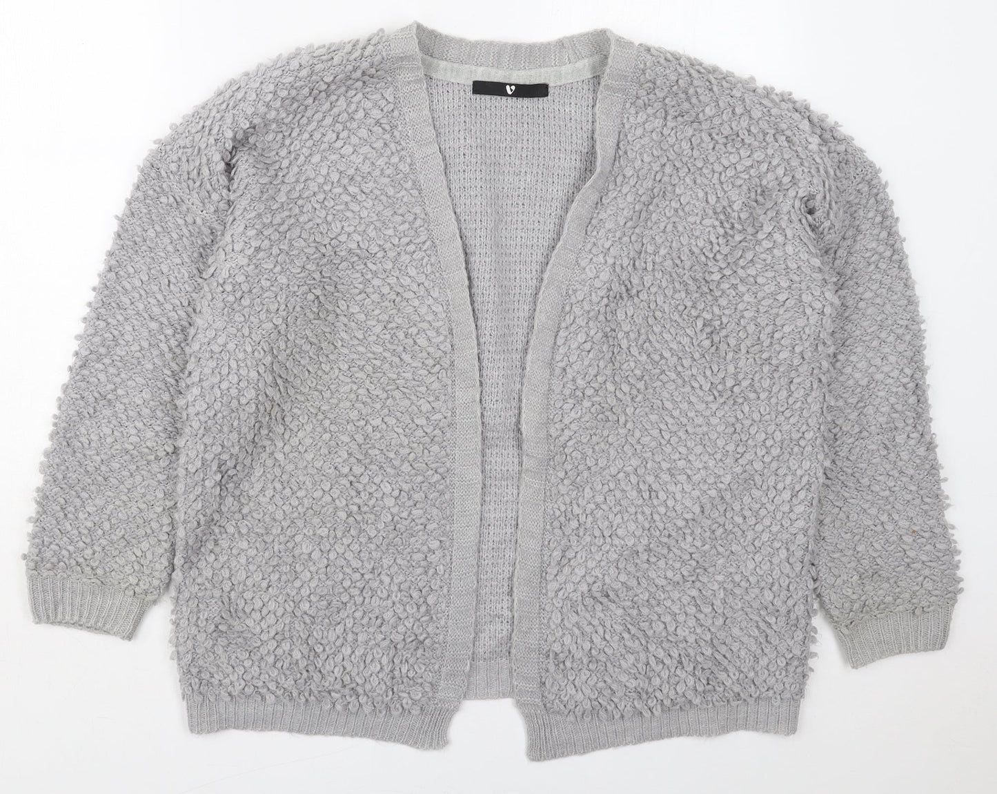 Very Womens Grey V-Neck  Acrylic Cardigan Jumper Size 12