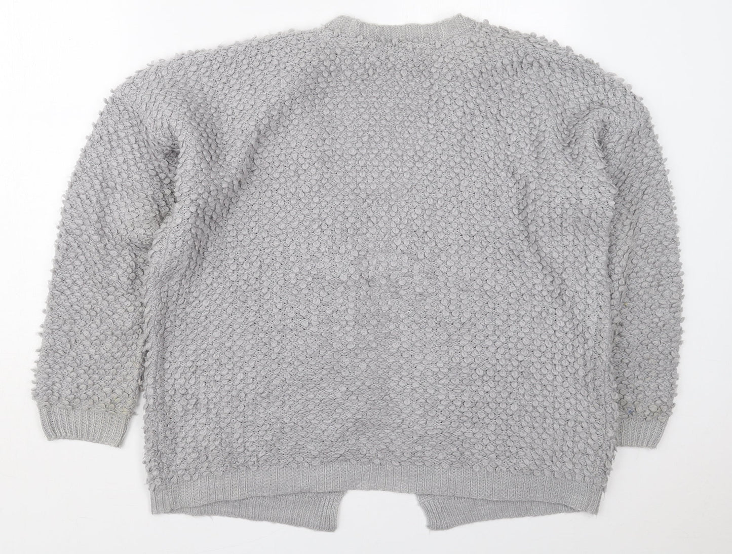 Very Womens Grey V-Neck  Acrylic Cardigan Jumper Size 12