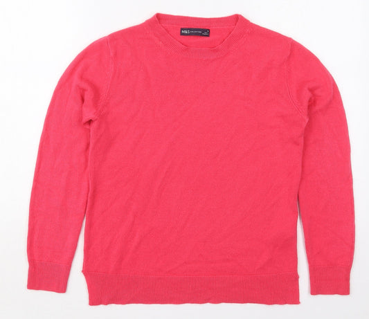 Marks and Spencer Womens Pink Cowl Neck  Acrylic Pullover Jumper Size 10