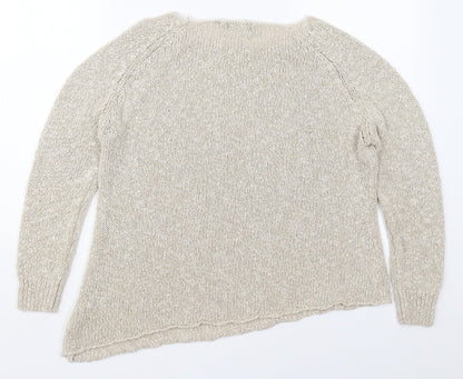 New Look Womens Beige Round Neck  Acrylic Pullover Jumper Size 12
