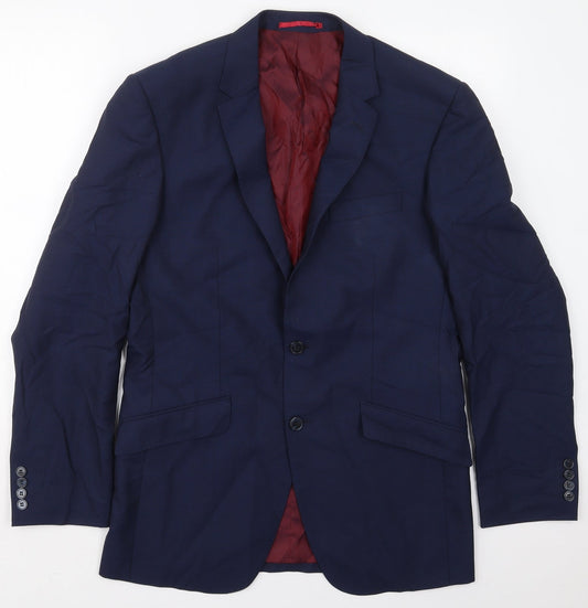 Marks and Spencer Mens Blue  Wool Jacket Suit Jacket Size 38