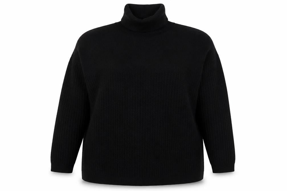 TU Womens Black Roll Neck  Acrylic Pullover Jumper Size 12