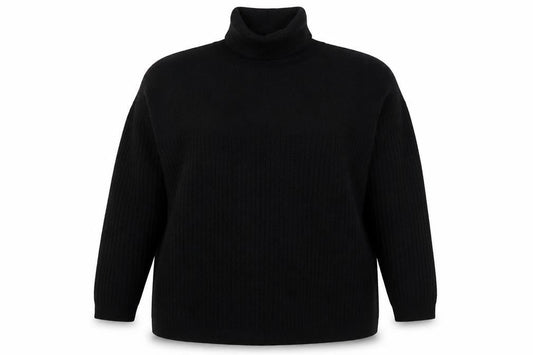 Tu Womens Black Roll Neck  Acrylic Pullover Jumper Size 12