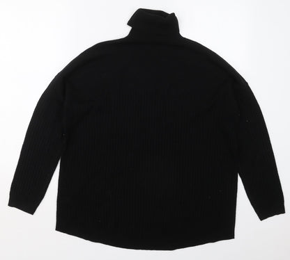 Tu Womens Black Roll Neck  Acrylic Pullover Jumper Size 12