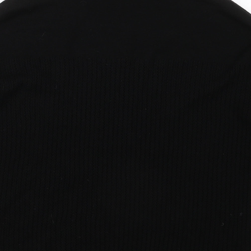 TU Womens Black Roll Neck  Acrylic Pullover Jumper Size 12